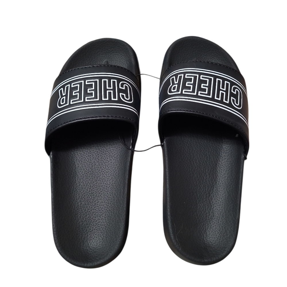 Cheer Black Slide Sandals